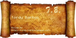 Tordy Bartos névjegykártya